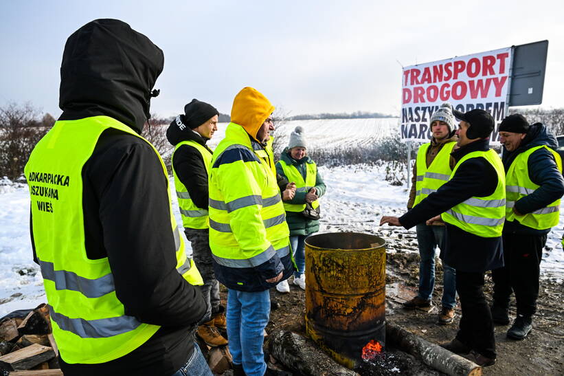 Фермери, що протестують на кордоні з Україною. Fot. PAP/Darek Delmanowicz