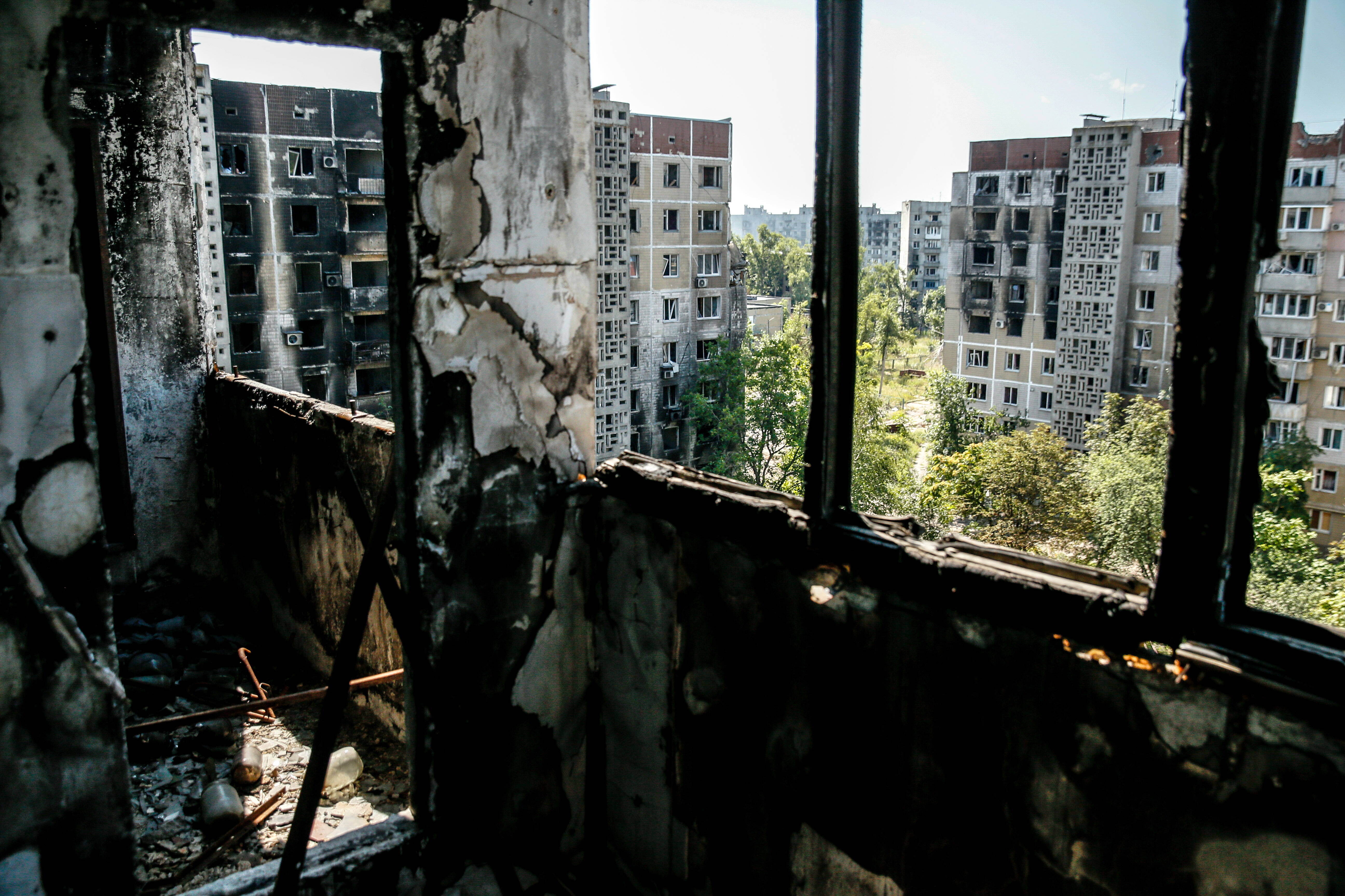 Зруйноване місто Вугледар, 16 липня 2023, fot. PAP/EPA/OLEG PETRASYUK