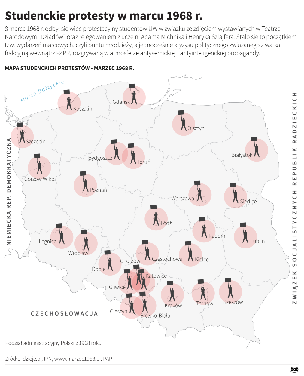 Studenckie protesty w marcu 1968 r. Autor Adam Ziemienowicz Studenckie protesty w marcu 1968 r. Autor Adam Ziemienowicz