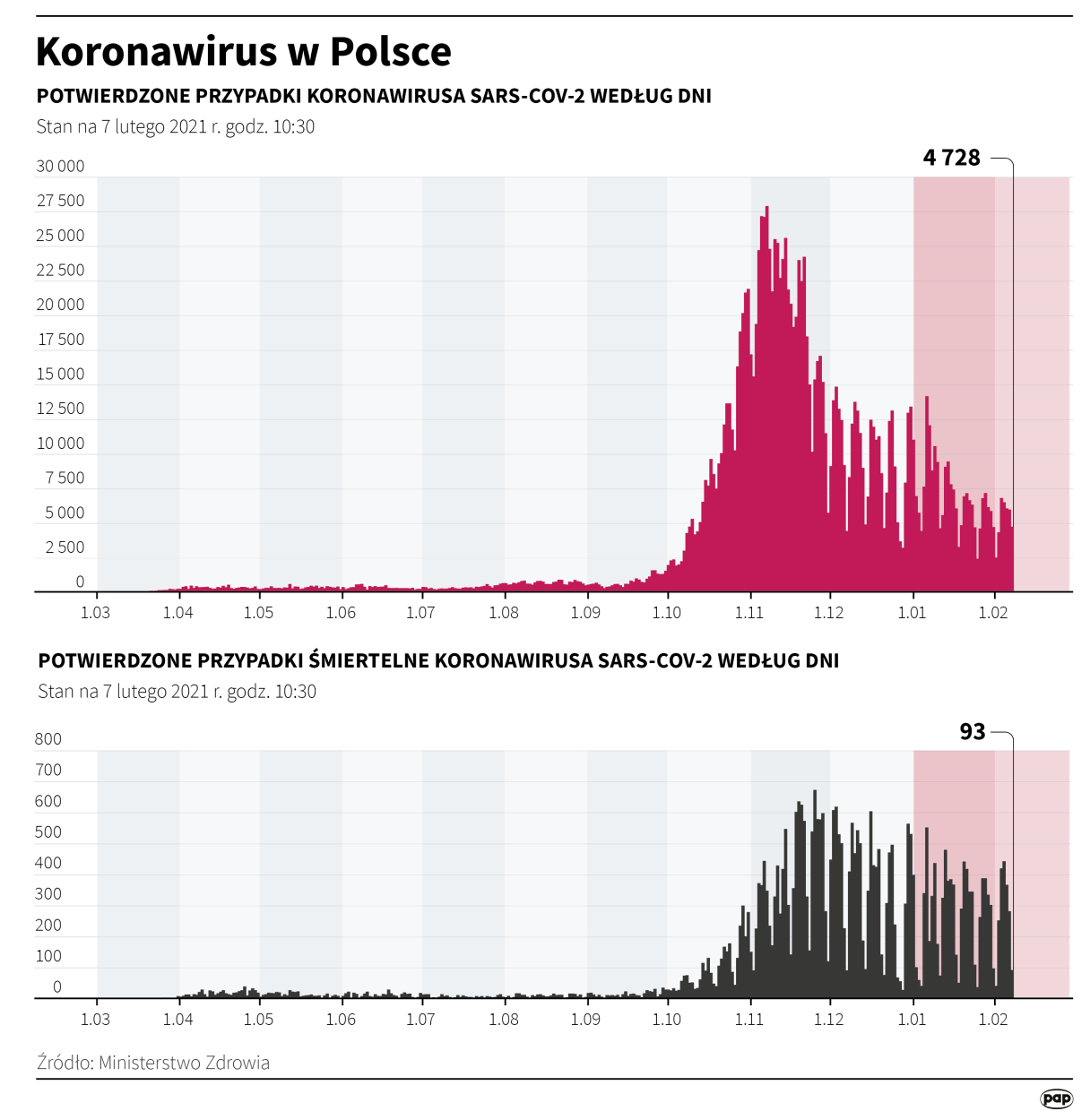 Koronawirus w Polsce - stan na 7 lutego /PAP infografika / Maria Samczuk