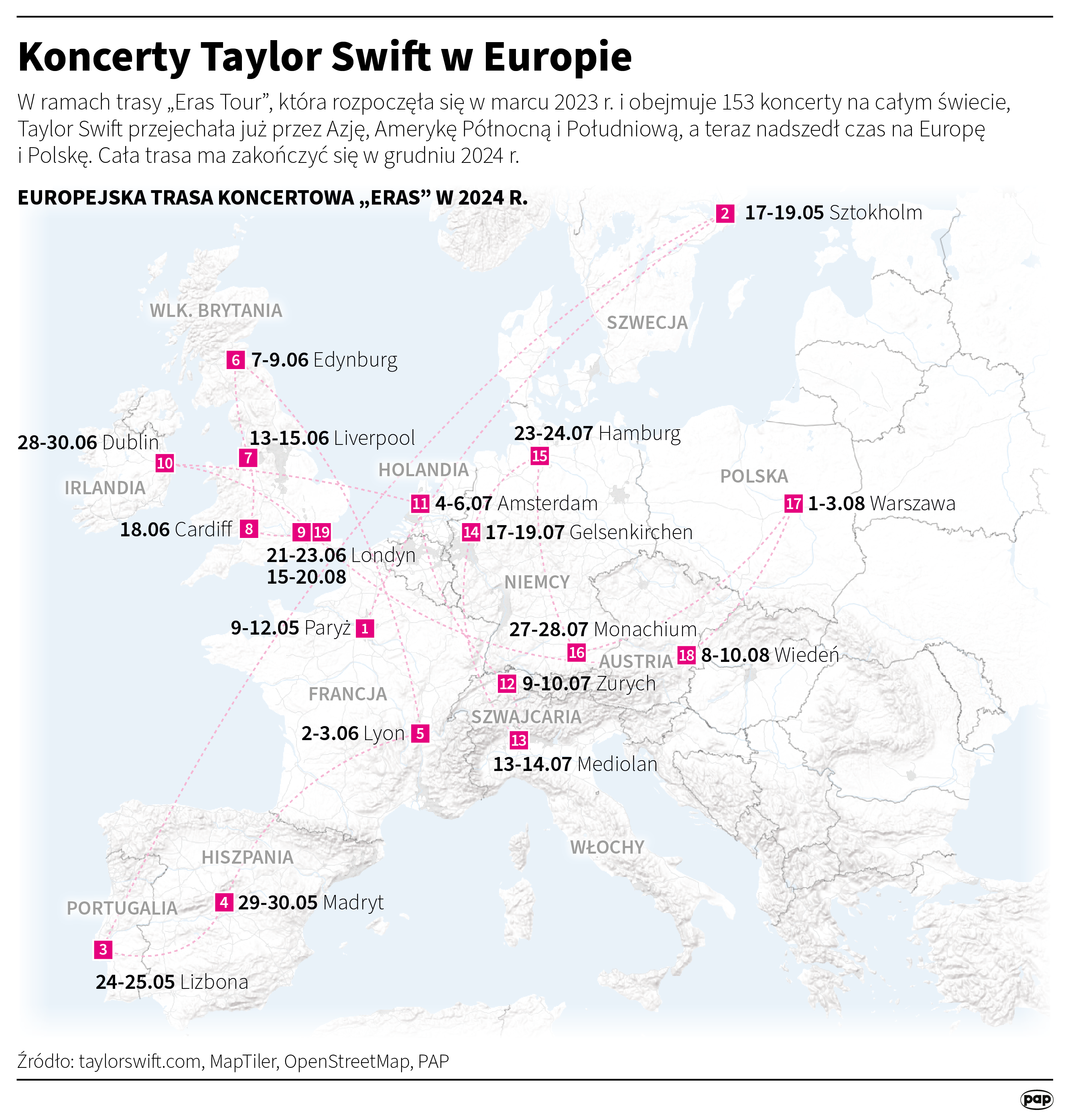 Koncerty Taylor Swift w Europie. Autor: PAP/Maciej Zieliński