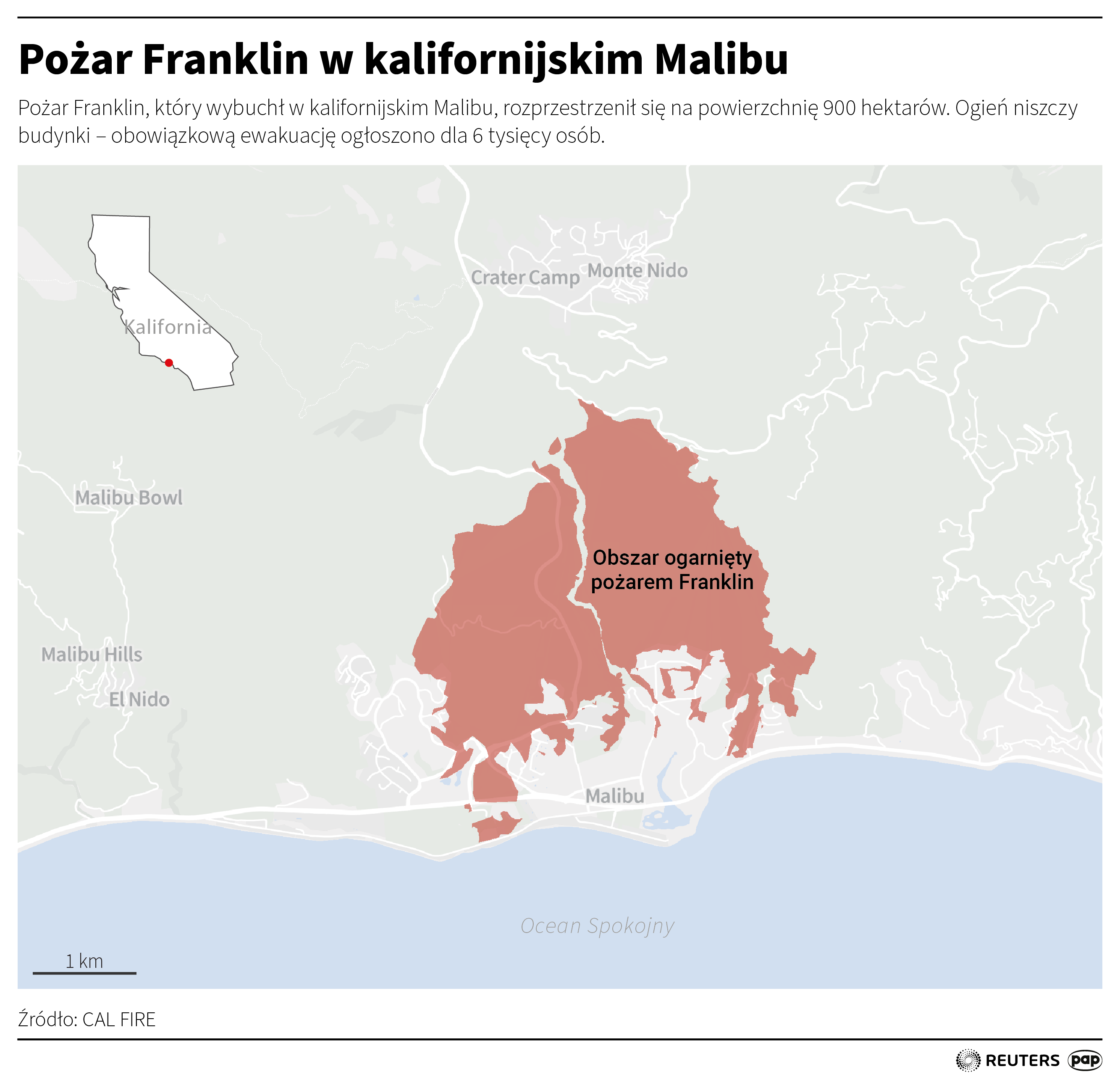 Pożar Franklin w kalifornijskim Malibu