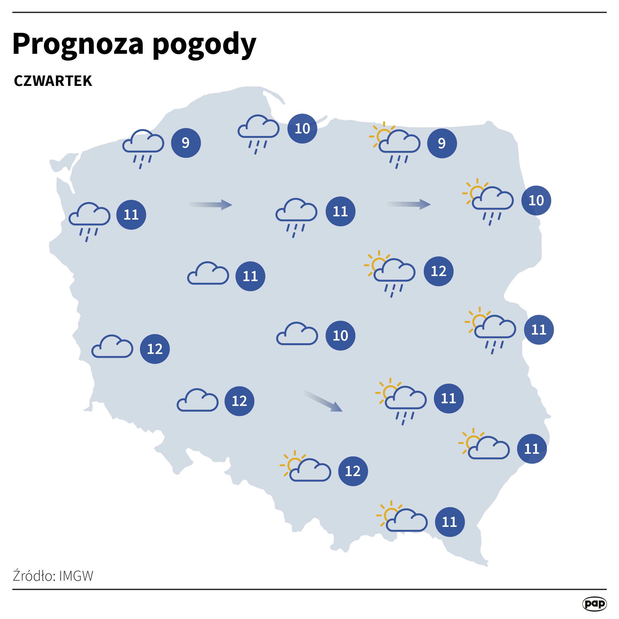 Prognoza pogody. Autor: PAP/Mateusz Krymski 