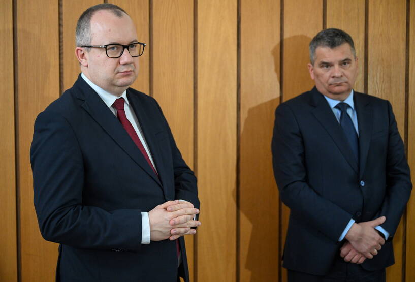 Prokurator Generalny Adam Bodnar (L) i Prokurator Krajowy Dariusz Korneluk (P). Fot. PAP/	Wojtek Jargiło