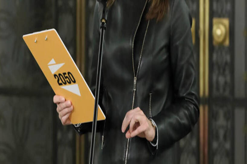Posłanka niezrzeszona reprezentująca ruch Polska 2050 Joanna Mucha na konferencji prasowej w Sejmie. Fot. PAP/Tomasz Gzell