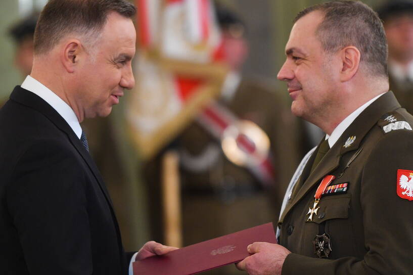 Andrzej Duda i gen. Wiesława Kukuła, Fot. PAP/Radek Pietruszka