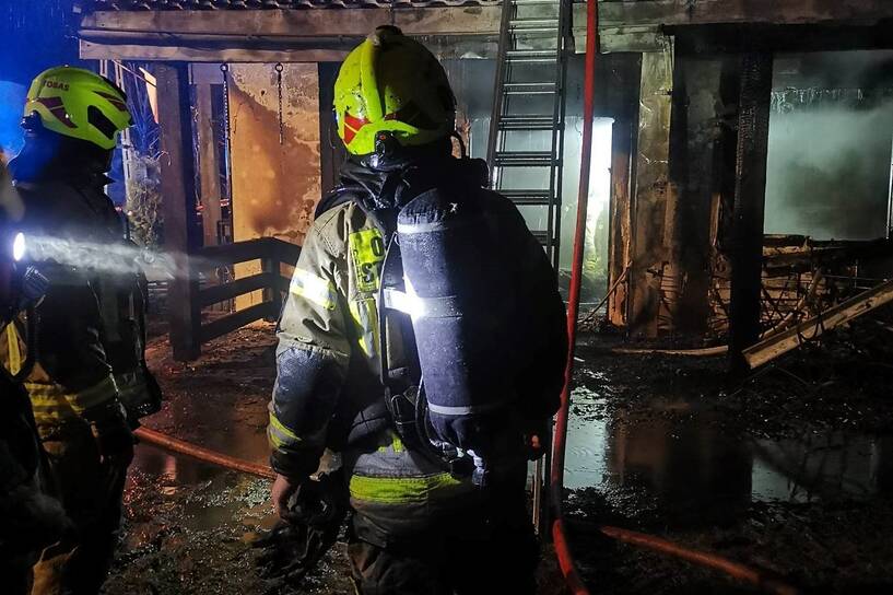 Do pożaru w Choroszczy doszło w niedzielę wieczorem. Fot. FB/OSP Choroszcz
