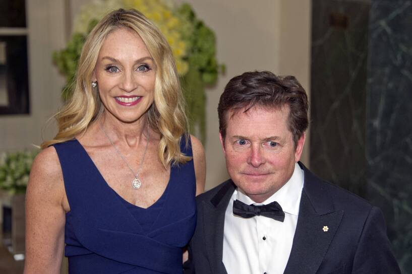 Michael J. Fox z żoną Tracy Pollan, fot. Pool PAP/Abaca
