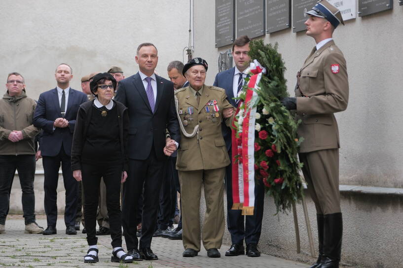 Andrzej Duda, Zofia Pilecka-Optułowicz, Janusz Walędzik, Fot. PAP/Mateusz Marek