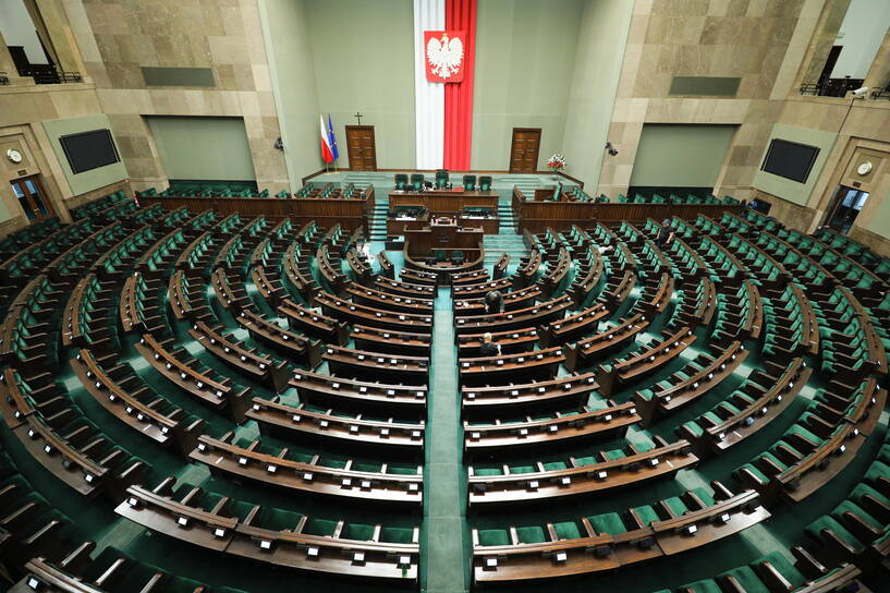 Sala plenarna Sejmu Fot. PAP/Paweł Supernak