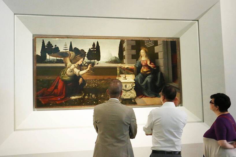Obraz Leonardo da Vinci w Galerii Uffizzi	Fot. PAP/IPA Milestone