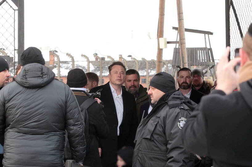 Elon Musk z wizytą w Muzeum Auschwitz-Birkenau. Fot. PAP/Zbigniew Meissner