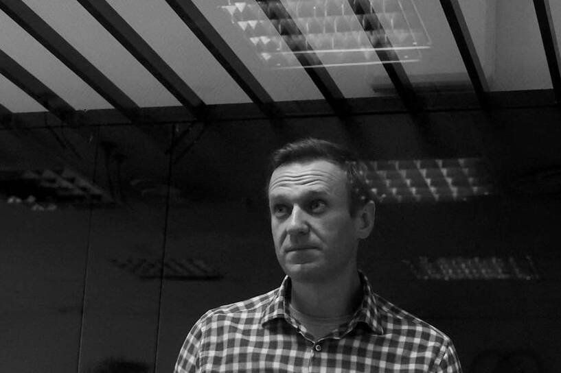 Aleksiej Nawalny w sądzie w Moskwie, fot. PAP/AA/Abaca