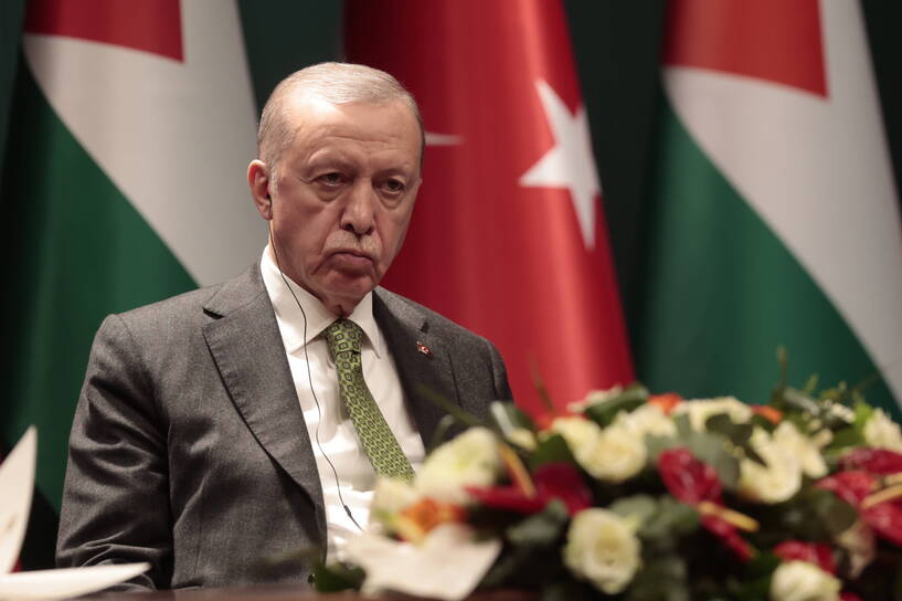 Prezydent Turcji Recep Tayyip Erdogan, fot. PAP/EPA/NECATI SAVAS