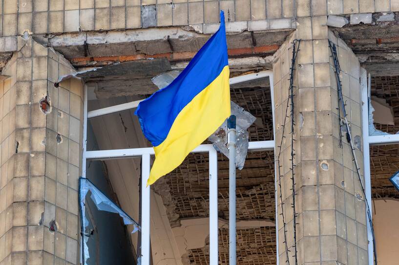 Flaga Ukrainy. Zdjęcie ilustracyjne. Fot. PAP/Mykola Kalyeniak