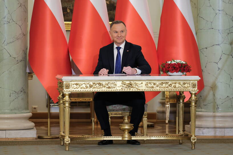 Prezydent Andrzej Duda podczas zaprzysiężenia rządu Fot. PAP/Paweł Supernak 