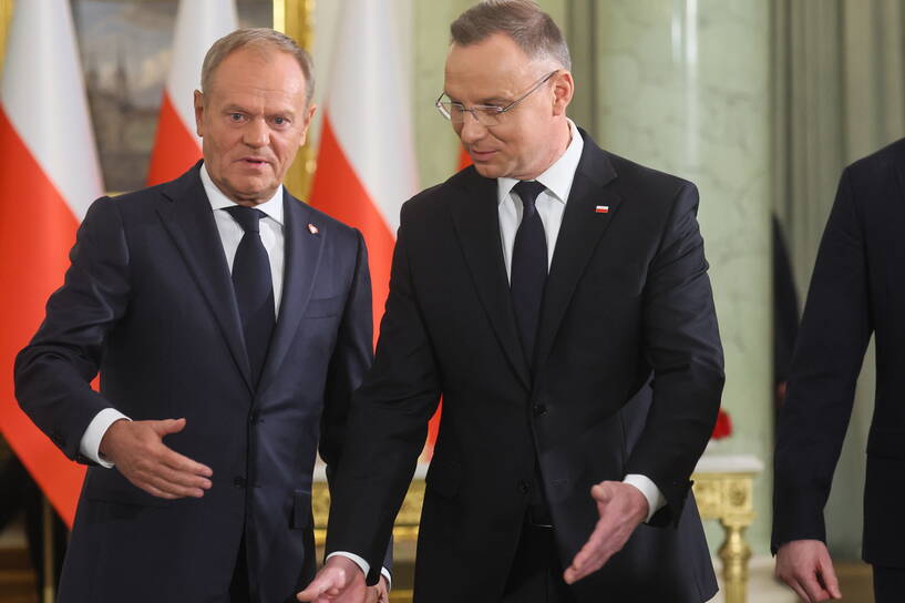 Premier Donald Tusk i prezydent Andrzej Duda Fot. PAP/Leszek Szymański 