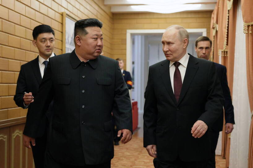 Kim Dzong Un i Władimir Putin Fot. PAP/EPA/GAVRIIL GRIGOROV/SPUTNIK/KREMLIN POOL