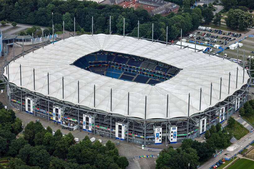 Volksparkstadion, arena meczu Polski z Holandią na Euro 2024, fot. PAP/EPA/Hannibal Hanschke