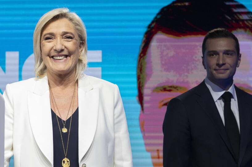 Marine Le Pen i  Jordan Bardella. Fot. PAP/EPA/ANDRE PAIN
