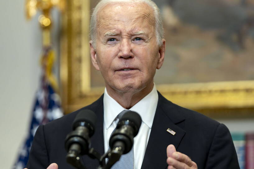 Prezydent USA Joe Biden wygłasza uwagi po zamachu na Donalda Trumpa. Fot. PAP/EPA/BONNIE CASH/POOL