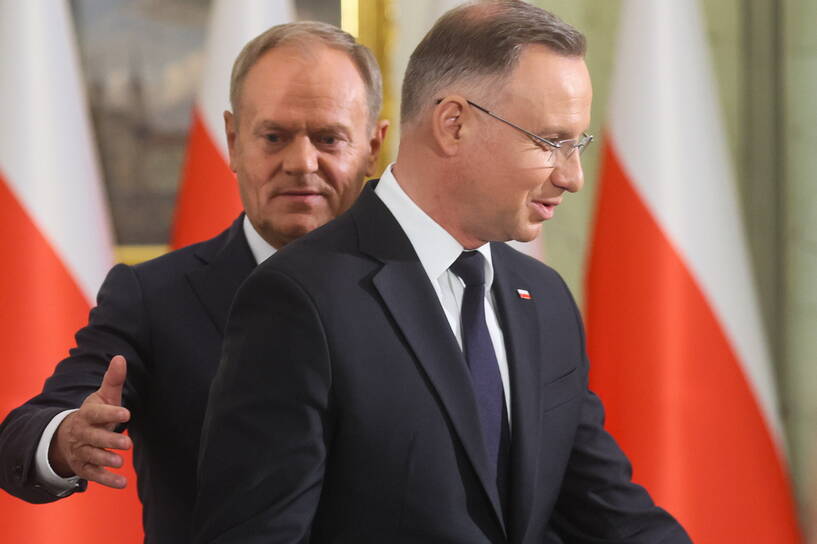 Premier Donald Tusk i prezydent Andrzej Duda Fot. PAP/Leszek Szymański