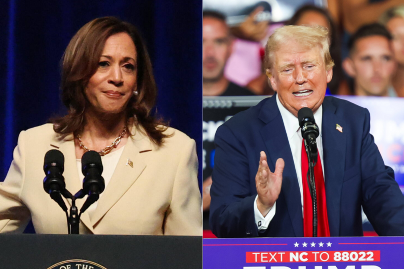 Kamala Harris, Donald Trump. Fot. PAP/EPA/BRIAN SPURLOCK/DAVID JENSEN