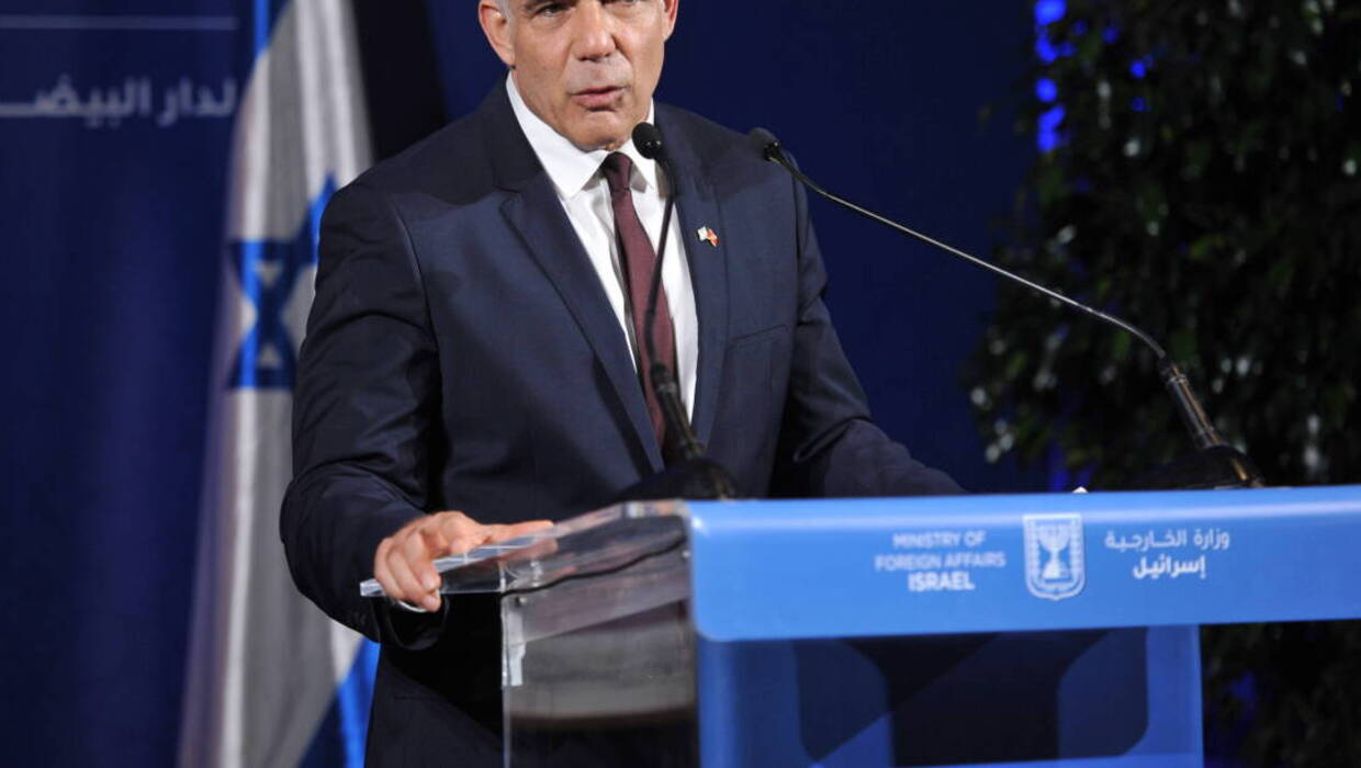 Minister spraw zagranicznych Izraela Yair Lapid Fot. PAP/EPA/JALAL MORCHIDI