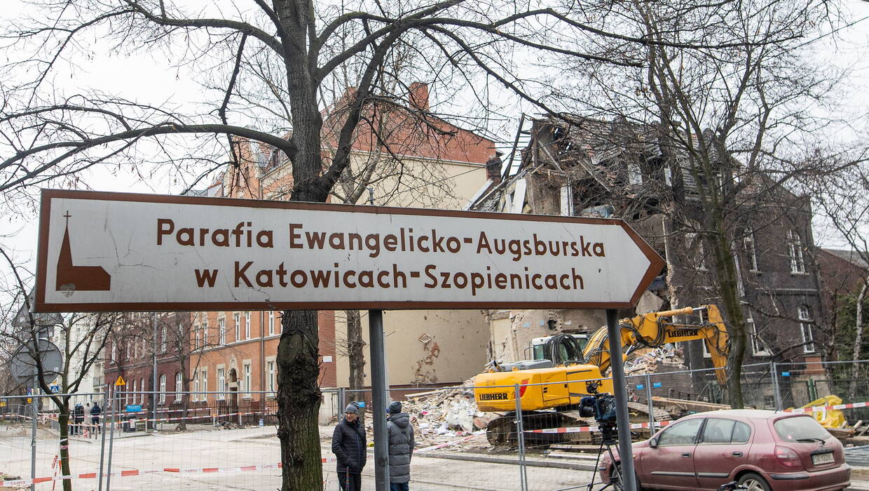 Miejsce wybuchu w Katowicach. Fot. PAP/Michał Meissner