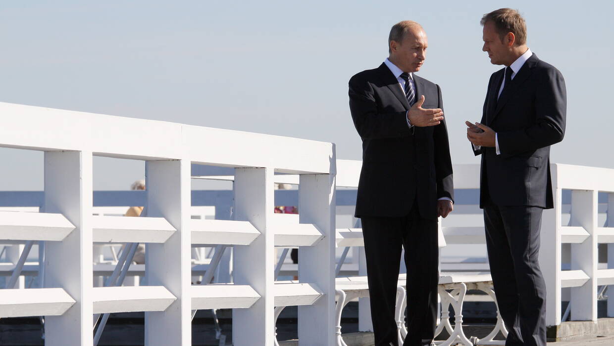 Rozmowa Donalda Tuska i Władimira Putina na molo w Sopocie, 2009 r., Fot. PAP/Paweł Supernak