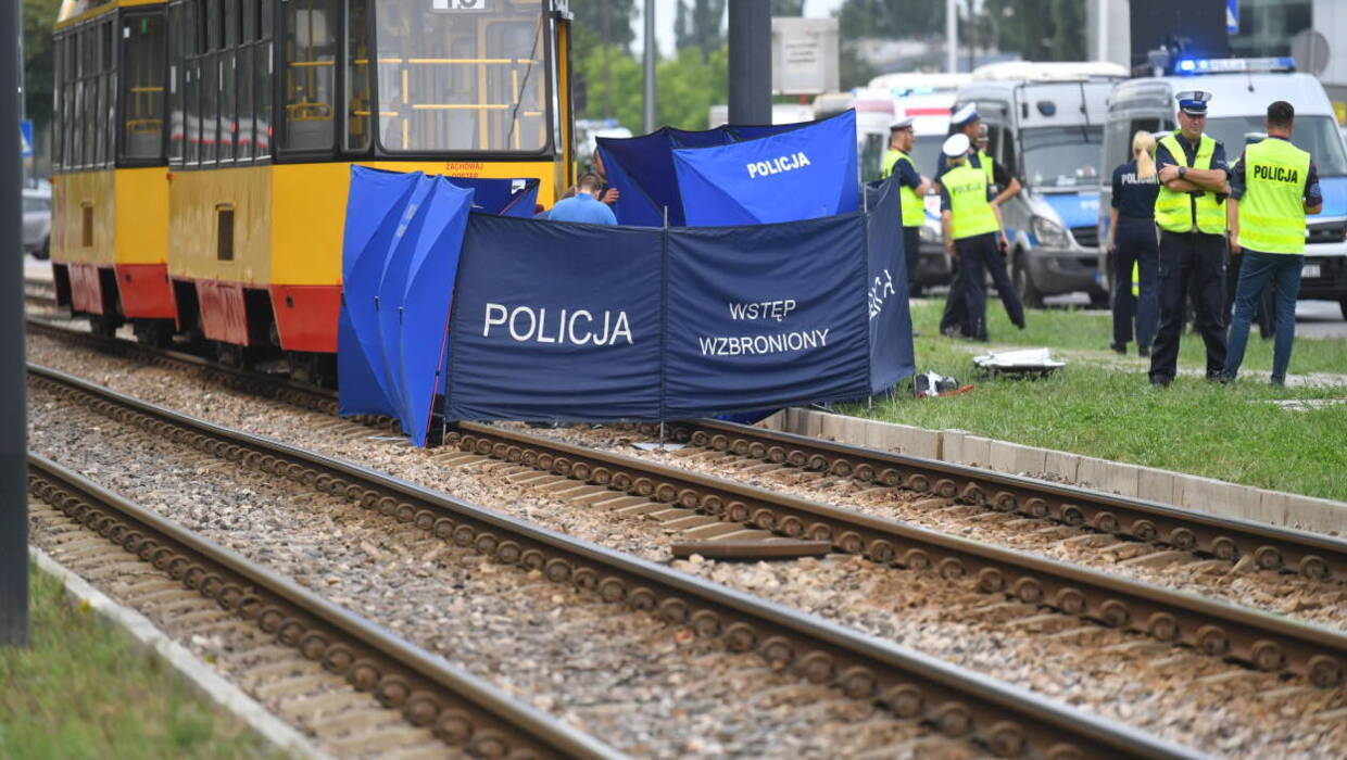 Miejsce śmiertelnego wypadku w Warszawie. Fot. PAP/Piotr Nowak