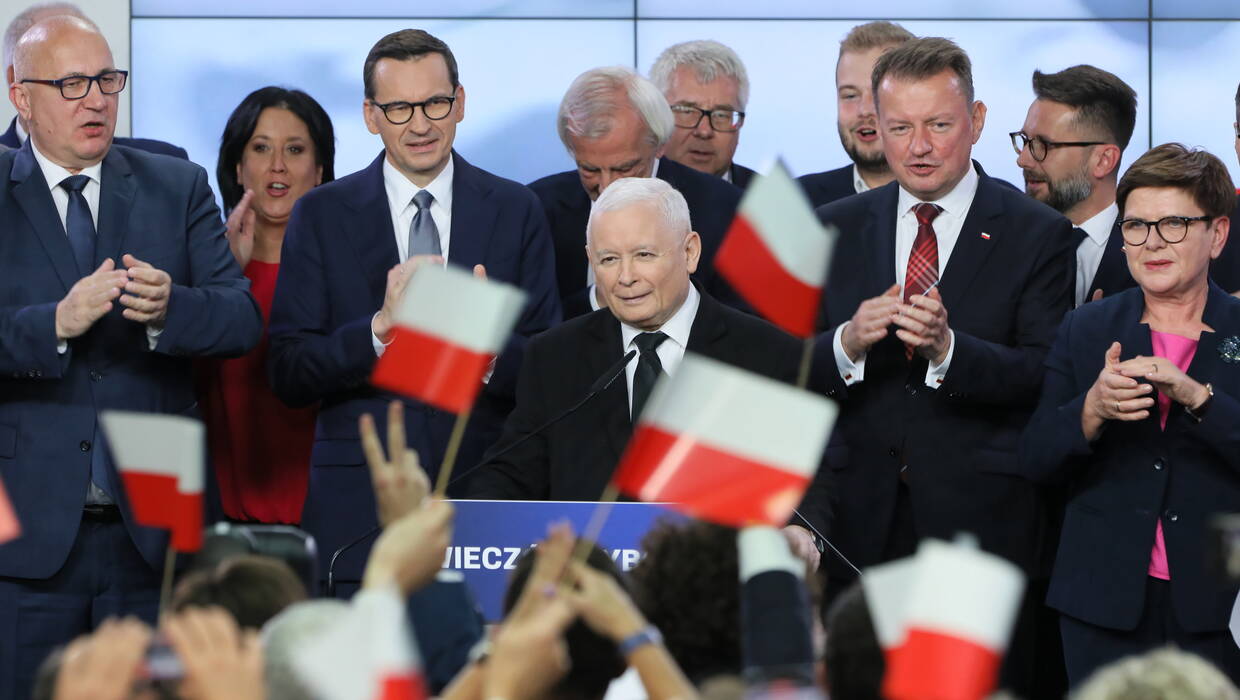 Jarosław Kaczyński, politycy PiS. Fot. PAP/Paweł Supernak