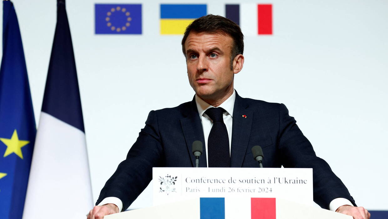 Prezydent Francji Emmanuel Macron. Fot. PAP/EPA/GONZALO FUENTES / POOL MAXPPP OUT