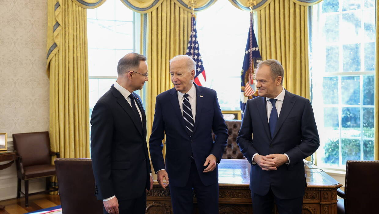 Andrzej Duda, Joe Biden, Donald Tusk. Fot. PAP/EPA/Jakub Szymczuk 
