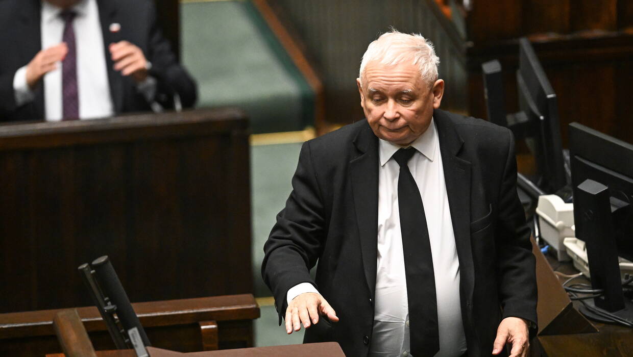 Jarosław Kaczyński na posiedzeniu Sejmu, fot. PAP/Radek Pietruszka