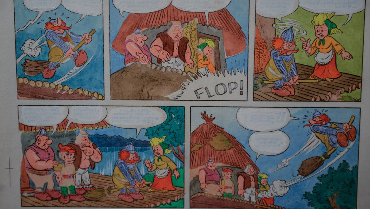 Plansza do komiksu "Kajko i Kokosz - Szkoła latania"