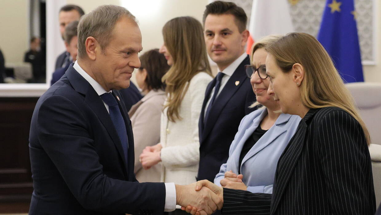 Premier Donald Tusk i Katarzyna Pełczyńska-Nałęcz Fot. PAP/Paweł Supernak