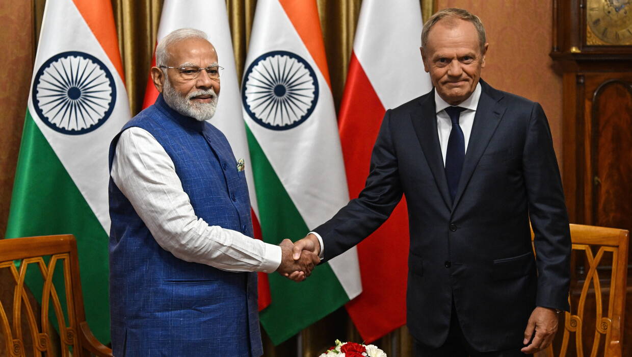 Premier Indii Narendra Modi i Donald Tusk, fot. PAP/Radek Pietruszka