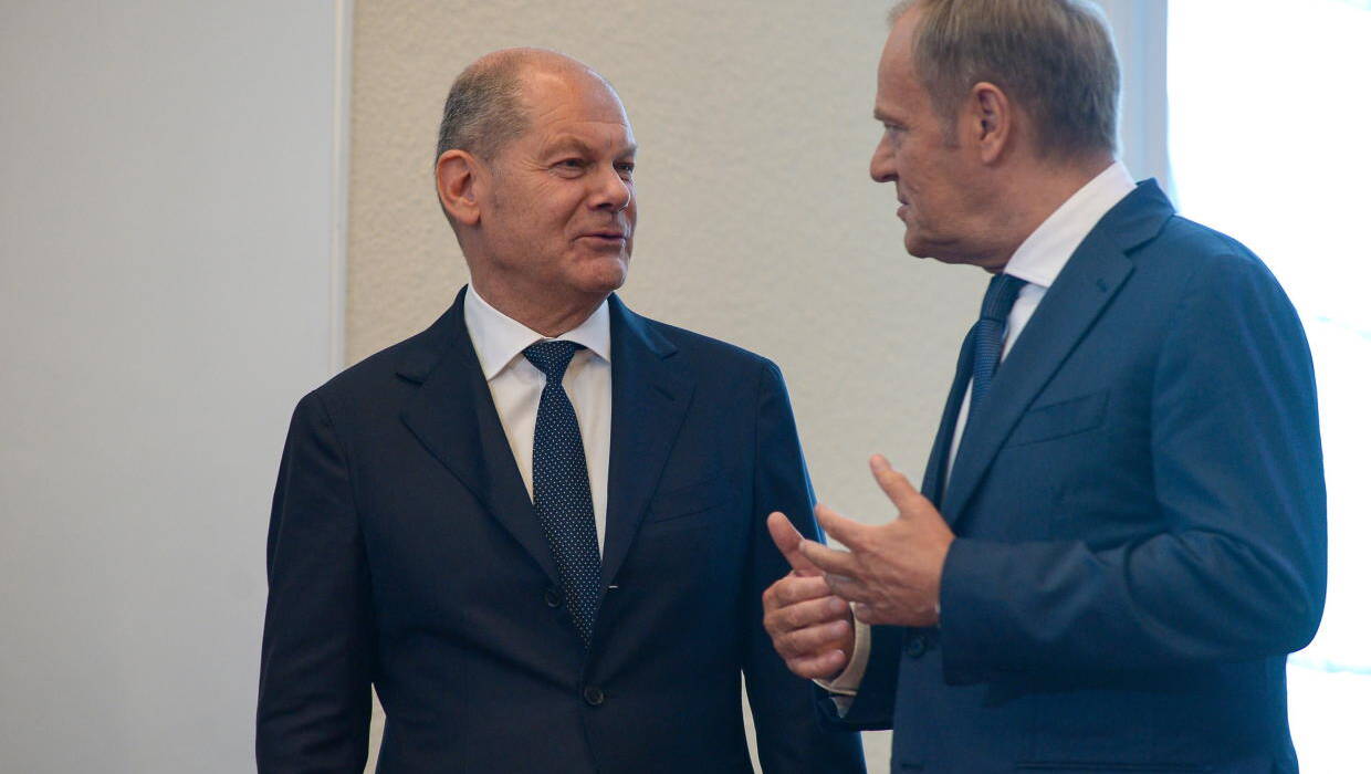 Donad Tusk i Olaf Scholz Fot. PAP/Marcin Obara