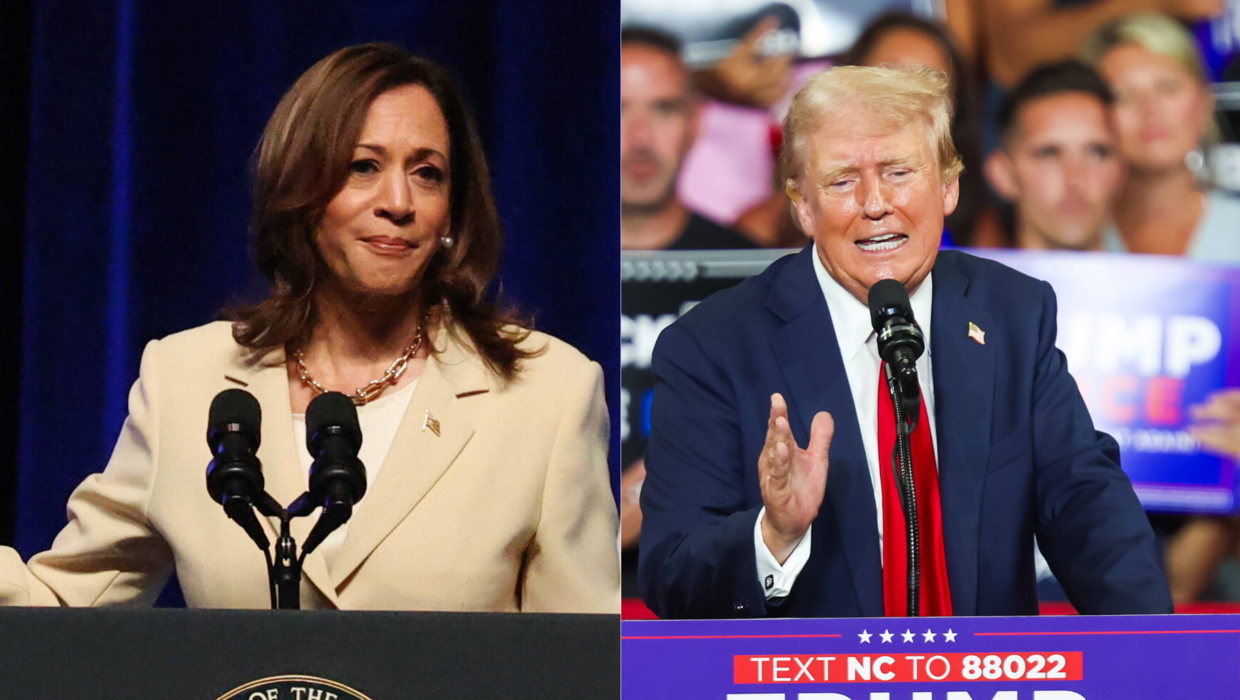 Kamala Harris, Donald Trump. Fot. PAP/EPA/BRIAN SPURLOCK/DAVID JENSEN