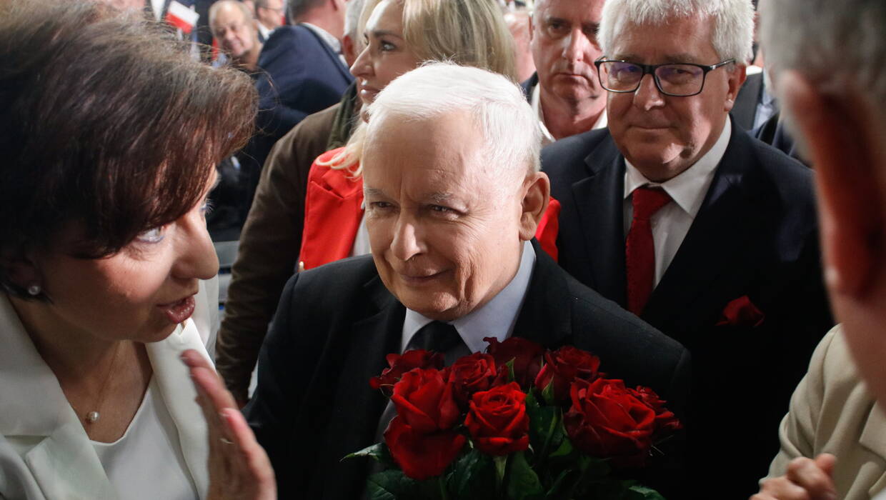 Marlena Maląg, Jarosław Kaczyński i Ryszard Czarnecki Fot. PAP/Bartosz Skonieczny 