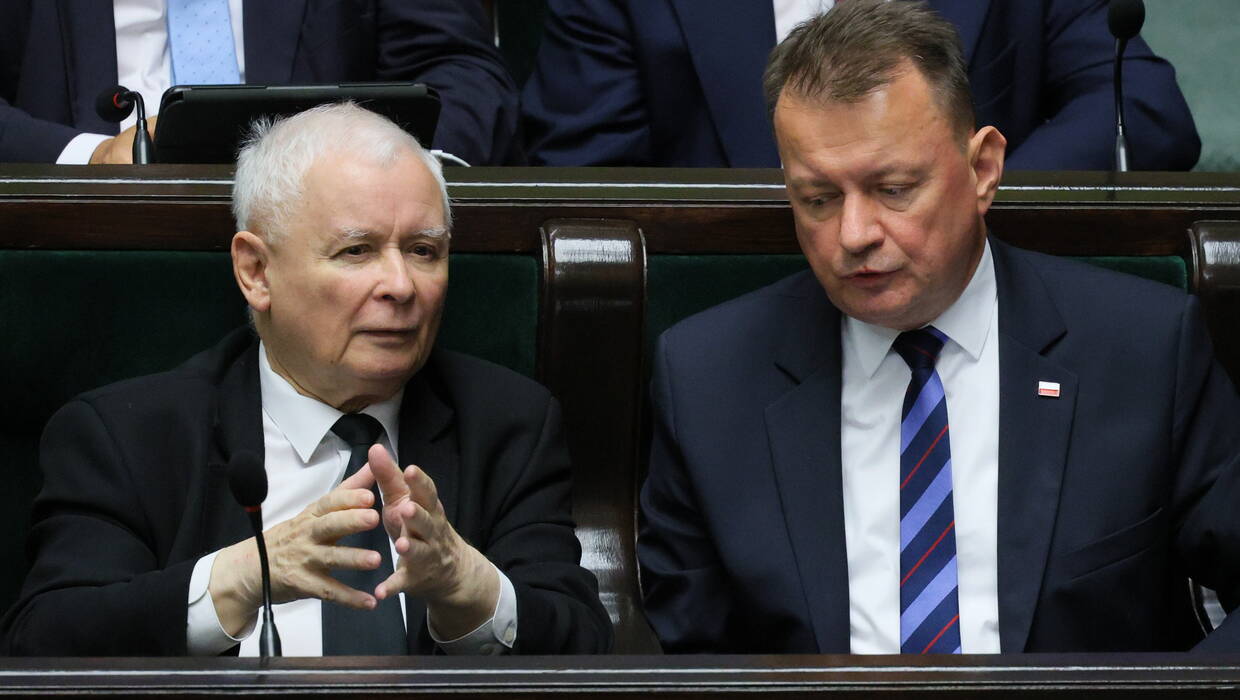 Jarosław Kaczyński i Mariusz Błaszczak Fot. PAP/Paweł Supernak