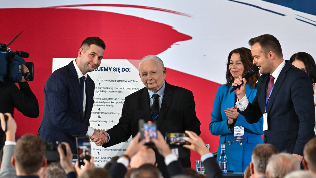 Jarosław Kaczyński, Patryk Jaki, Magdalena Filipek-Sobczak, Magdalena Filipek-Sobczak. Photo PAP/Piotr Polak