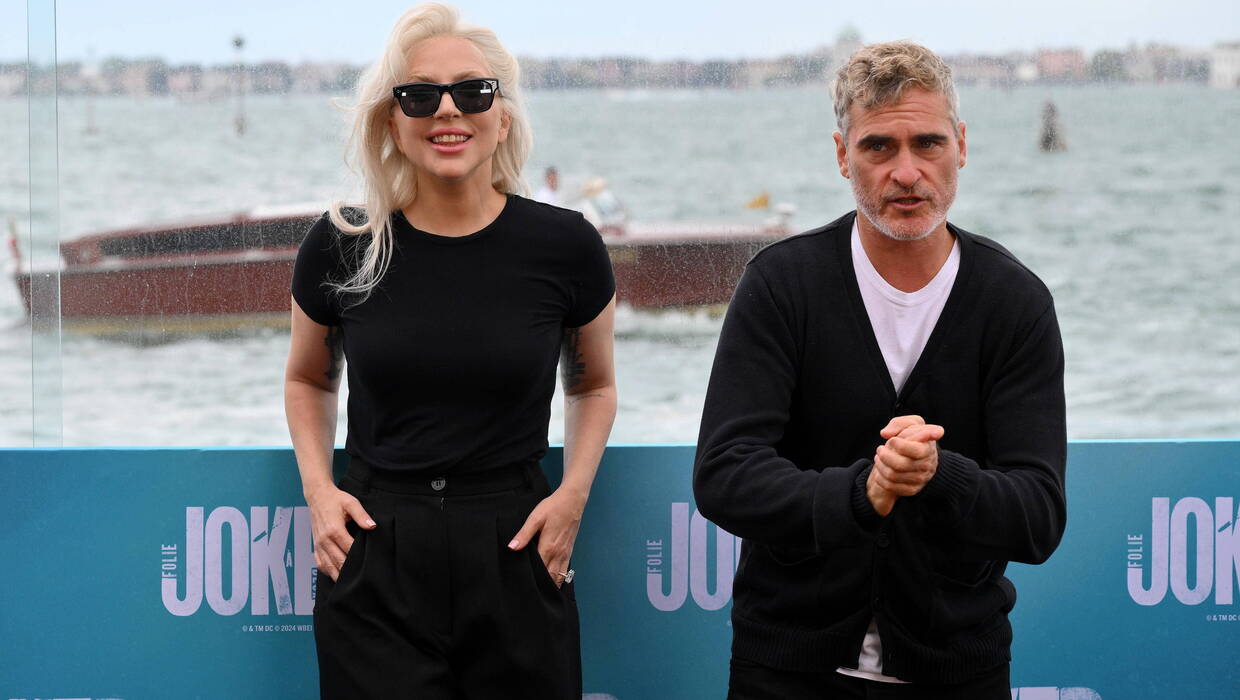 Lady Gaga (L) i Joaquin Phoenix (P), odtwórcy głównych ról. Fot. EPA/ETTORE FERRARI