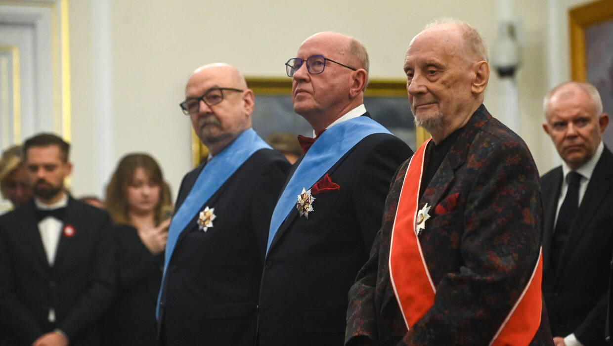 Prof. Ryszard Legutko (L), prof. Henryk Skarżyński i Włodzimierz Nahorny (P) Fot. PAP/Piotr Nowak