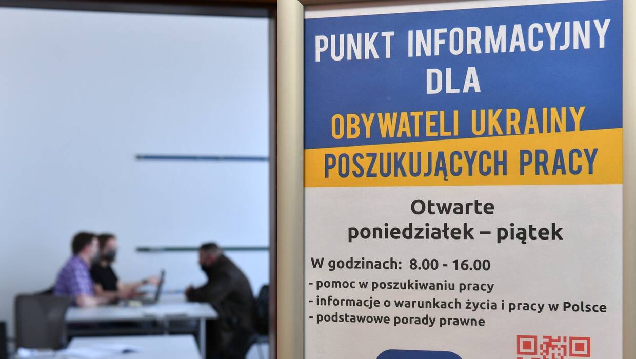 Punkt wsparcia dla Ukraińców poszukujących pracy Fot. PAP/Adam Warżawa