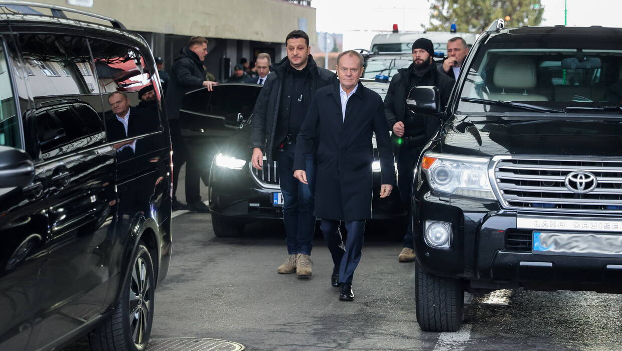 Premier Donald Tusk we Lwowie Fot. PAP/KPRM