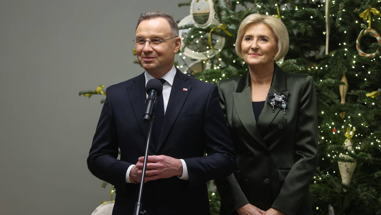 Prezydent RP Andrzej Duda i pierwsza dama Agata Kornhauser-Duda. Fot. PAP/Albert Zawada