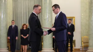 Prezydent Andrzej Duda (L) i premier Mateusz Morawiecki Fot. PAP/Leszek Szymański