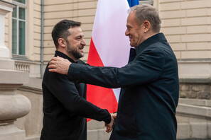 Володимир Зеленський та Дональд Туск. Fot. PAP/Vladyslav Musiienko